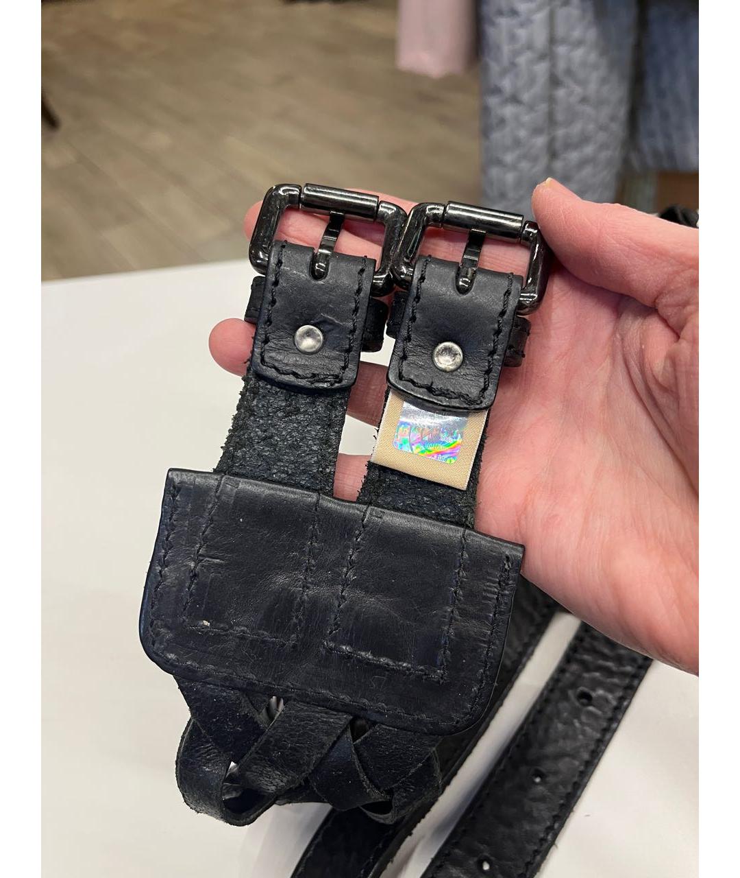 JOHN GALLIANO Черный кожаный ремень, фото 4