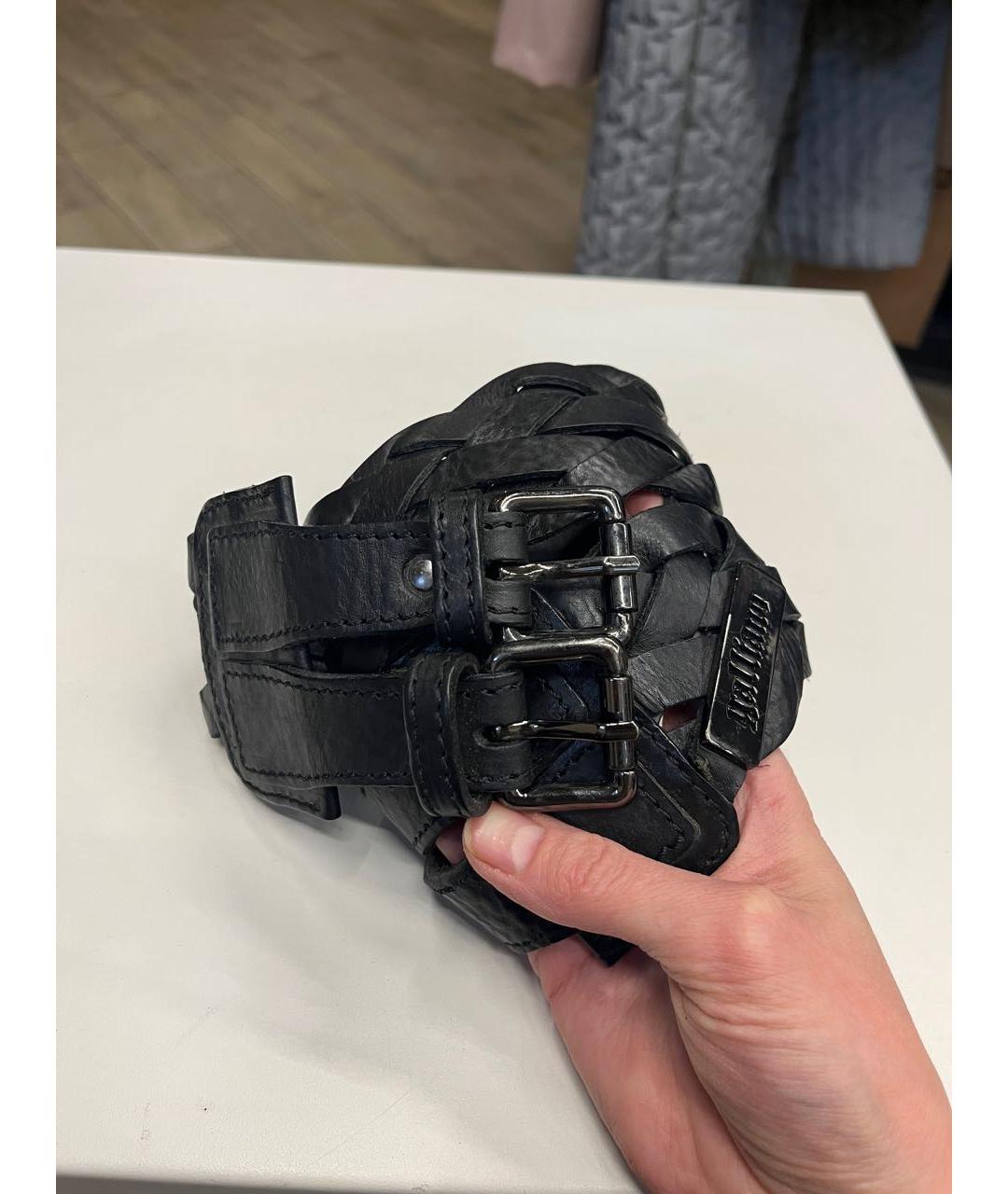 JOHN GALLIANO Черный кожаный ремень, фото 6