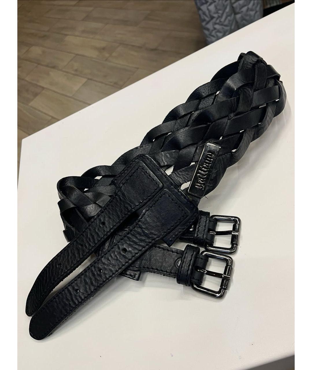 JOHN GALLIANO Черный кожаный ремень, фото 9