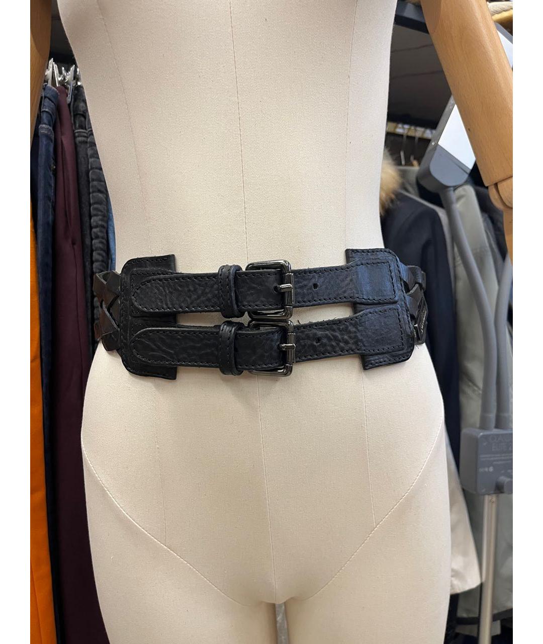 JOHN GALLIANO Черный кожаный ремень, фото 8