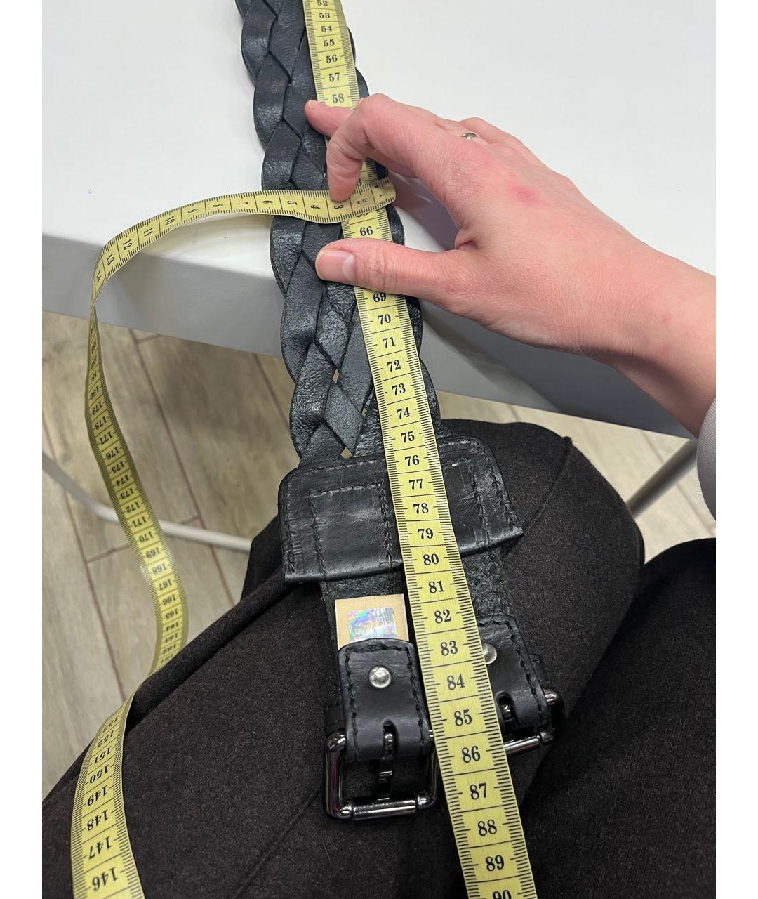 JOHN GALLIANO Черный кожаный ремень, фото 5