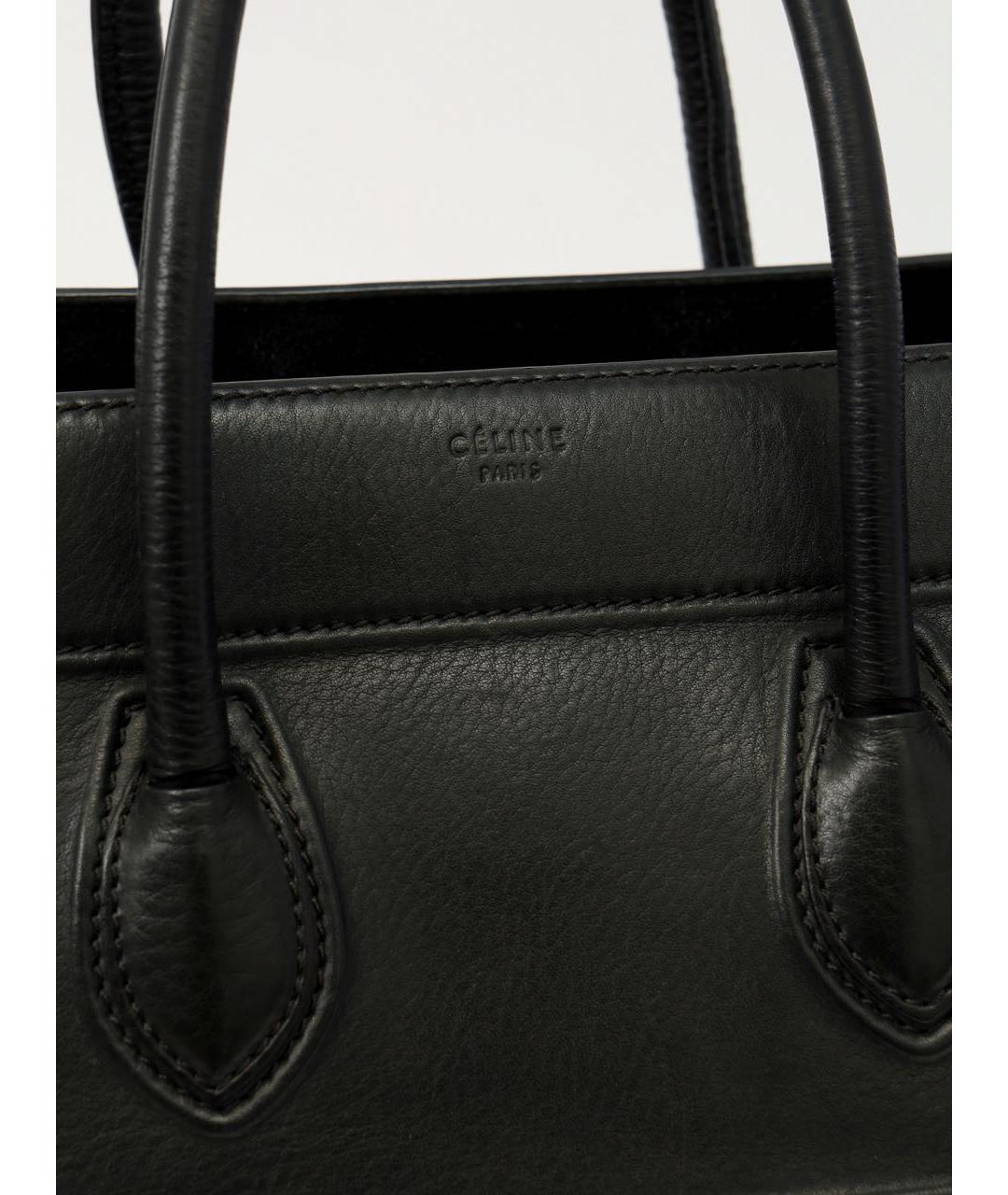 CELINE Черная кожаная сумка с короткими ручками, фото 3