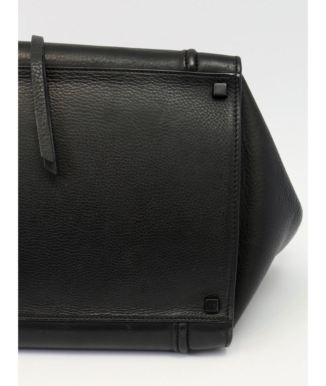 CELINE Черная кожаная сумка с короткими ручками, фото 5