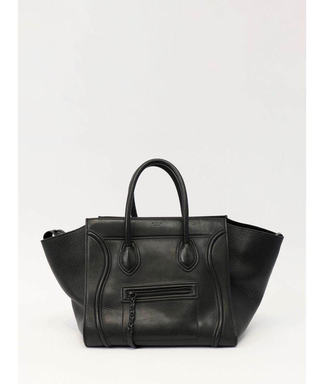 CELINE Черная кожаная сумка с короткими ручками, фото 6