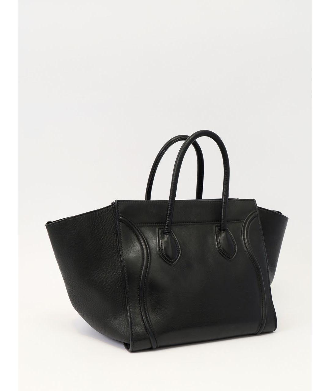 CELINE Черная кожаная сумка с короткими ручками, фото 2