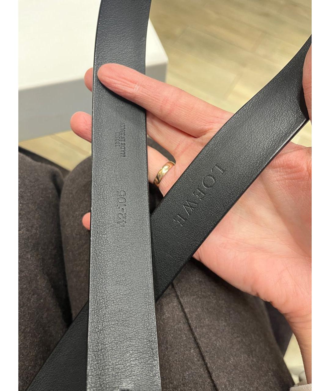 LOEWE Черный ремень из лакированной кожи, фото 3