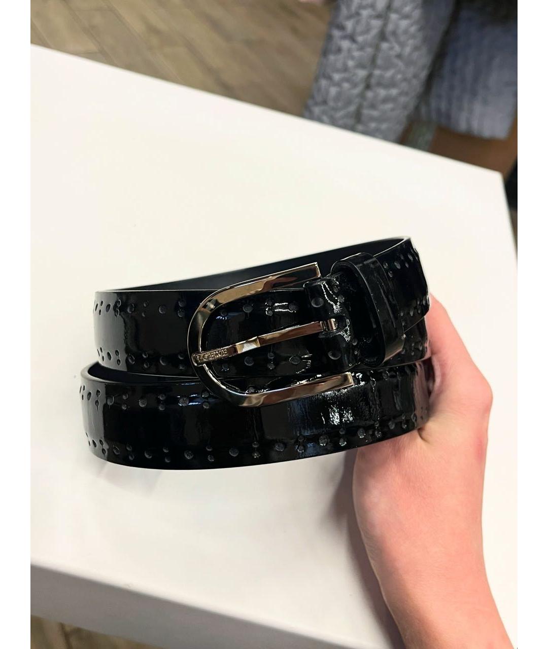 LOEWE Черный ремень из лакированной кожи, фото 7