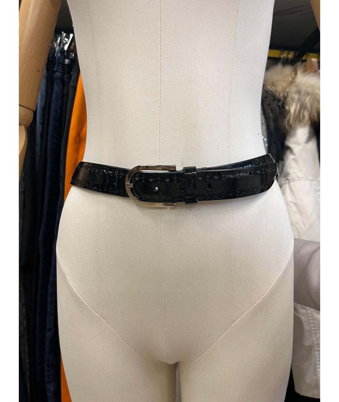 LOEWE Черный ремень из лакированной кожи, фото 2