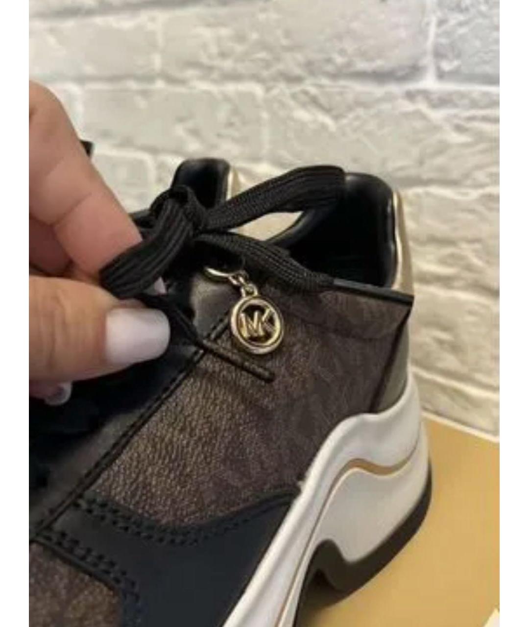 MICHAEL KORS Коричневые кожаные кроссовки, фото 5