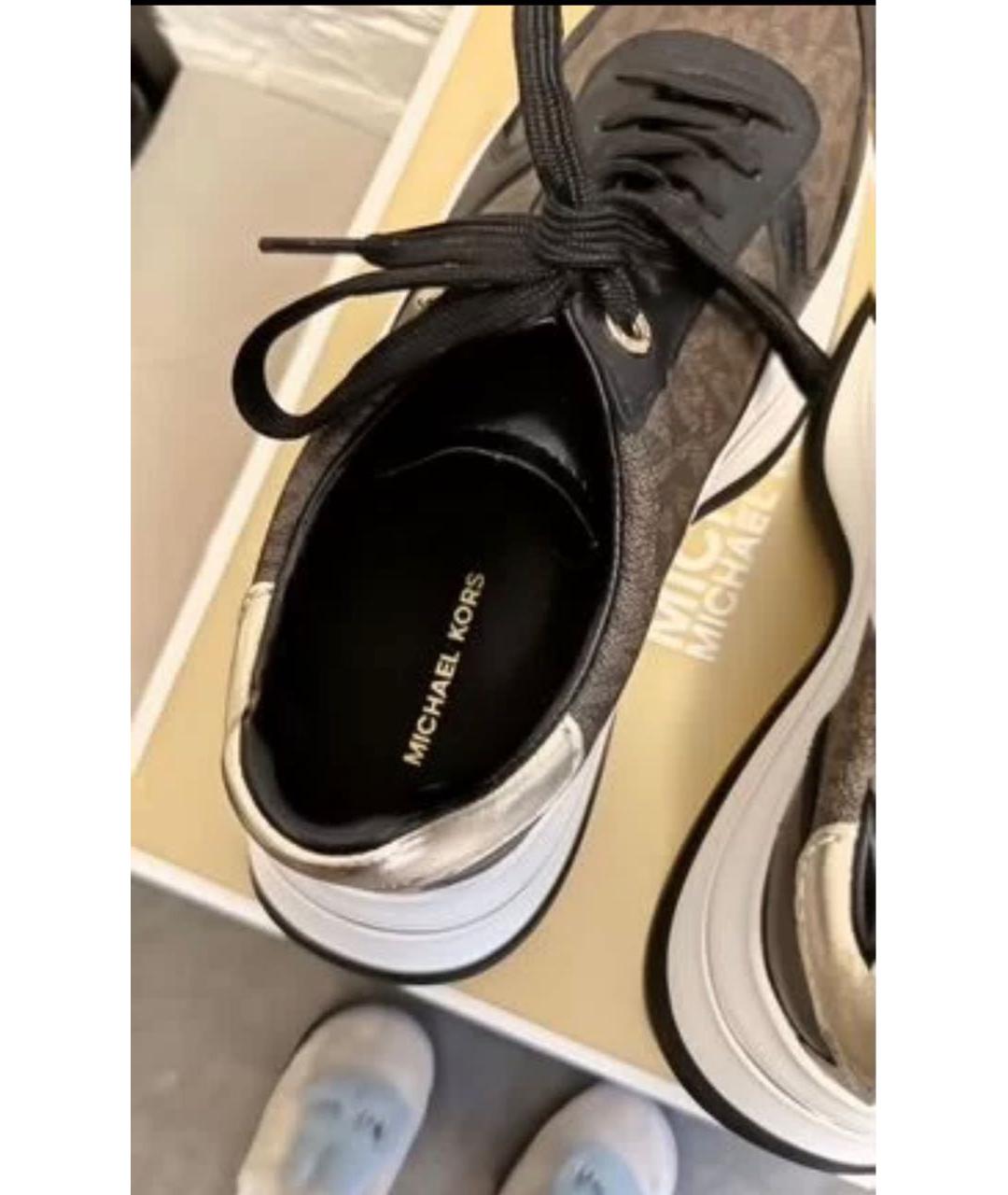 MICHAEL KORS Коричневые кожаные кроссовки, фото 8
