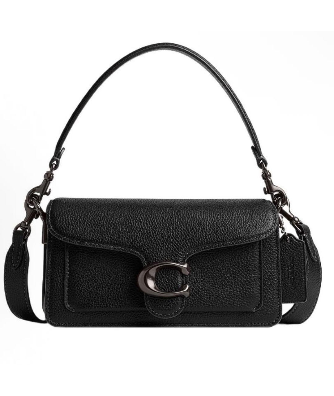 COACH Черная кожаная сумка через плечо, фото 3