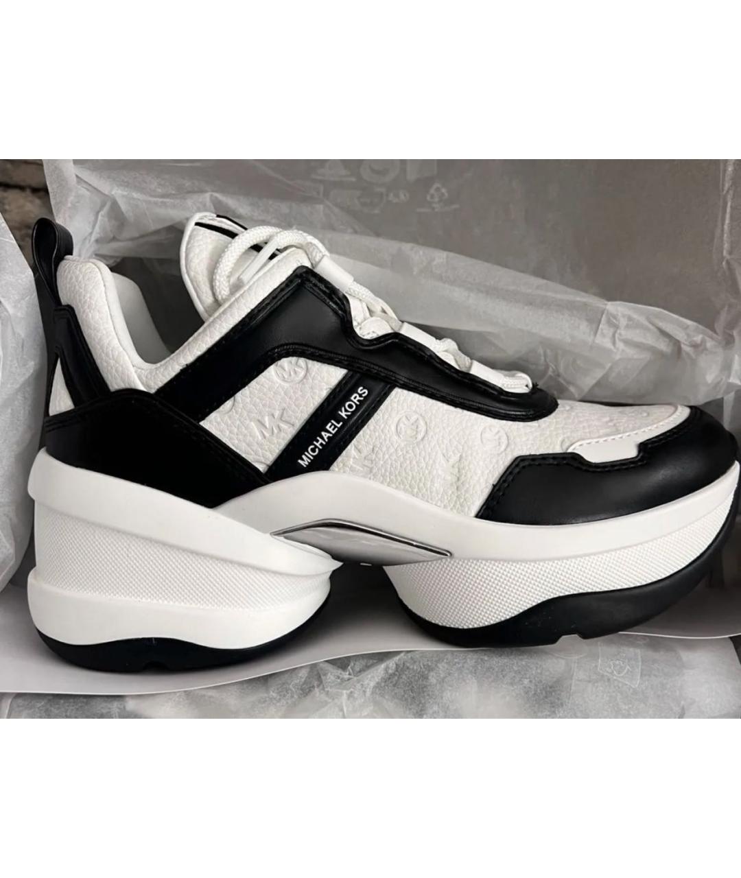 MICHAEL KORS Белые кожаные кроссовки, фото 5