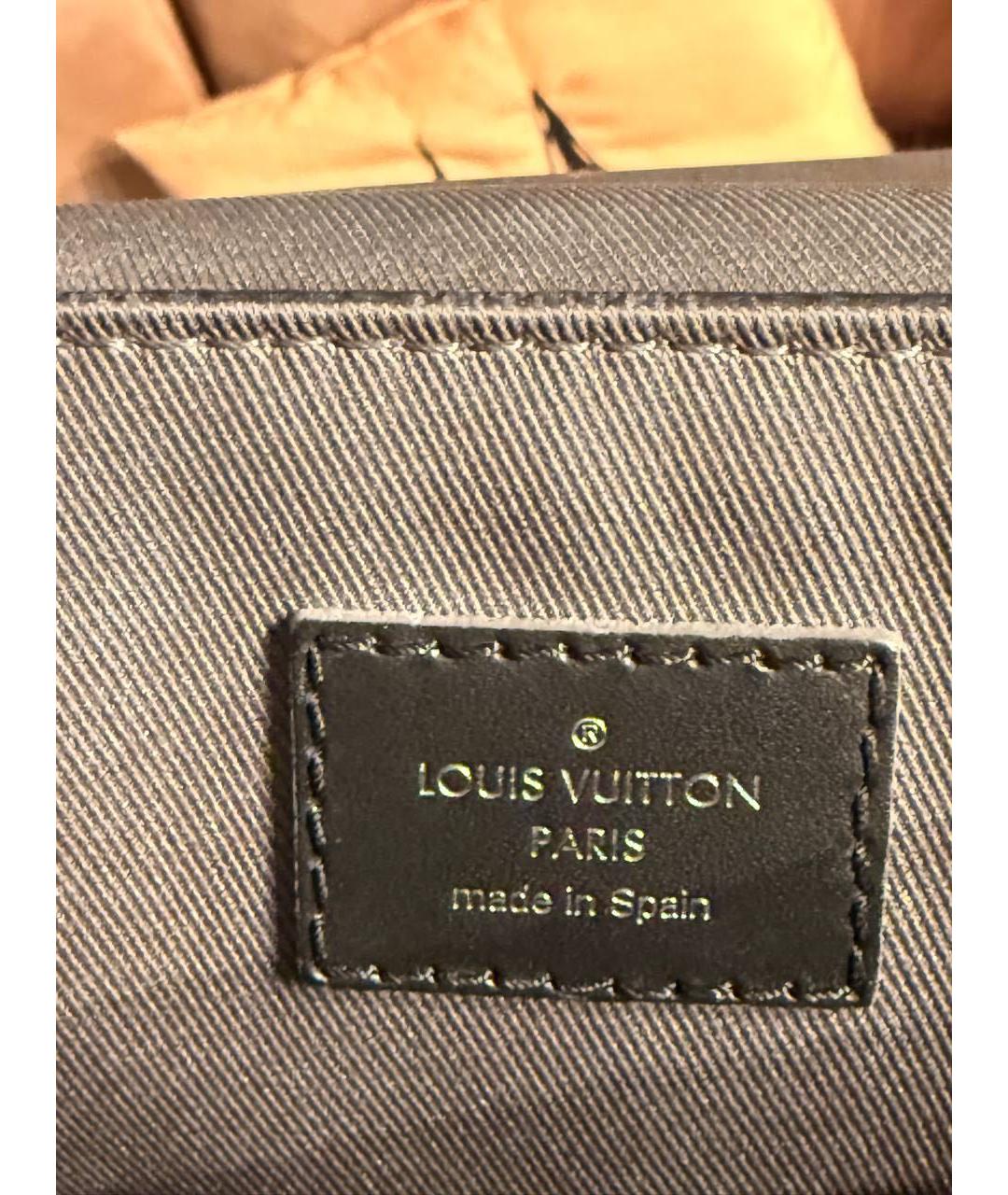 LOUIS VUITTON Антрацитовая кожаная сумка на плечо, фото 4