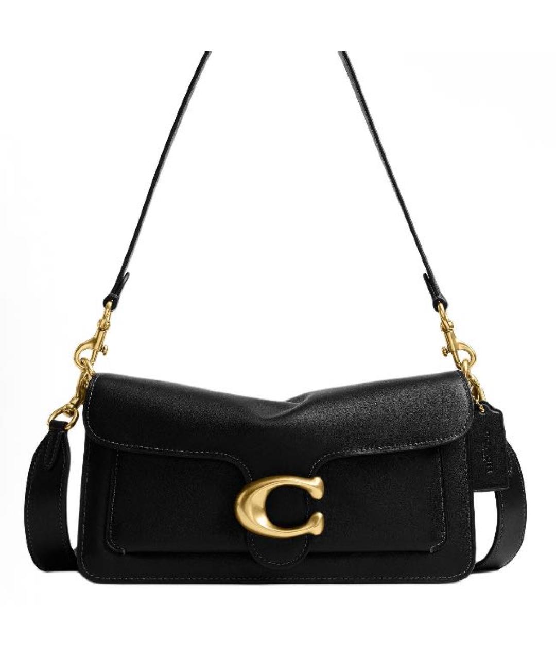 COACH Черная кожаная сумка через плечо, фото 2