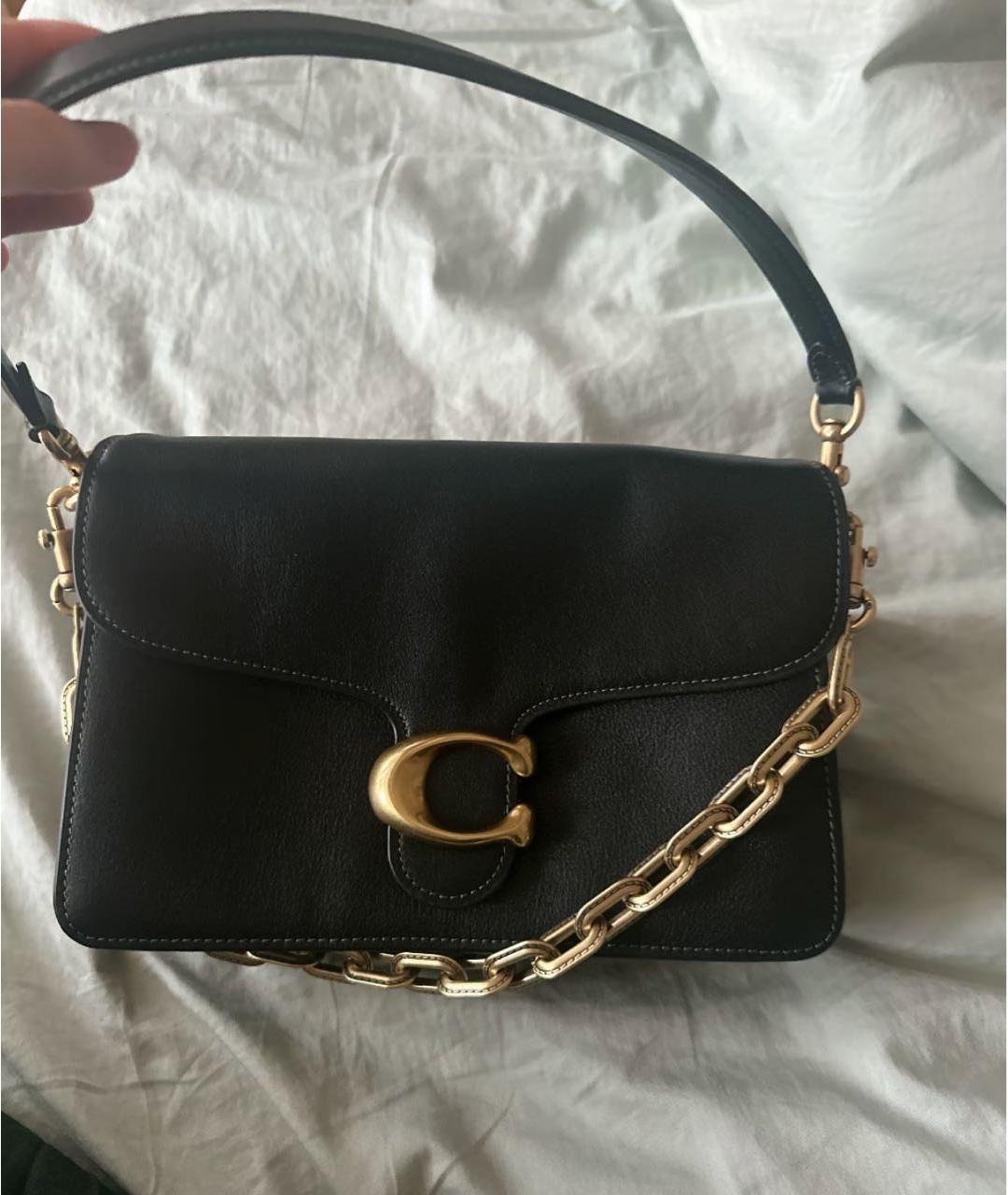 COACH Черная кожаная сумка через плечо, фото 5