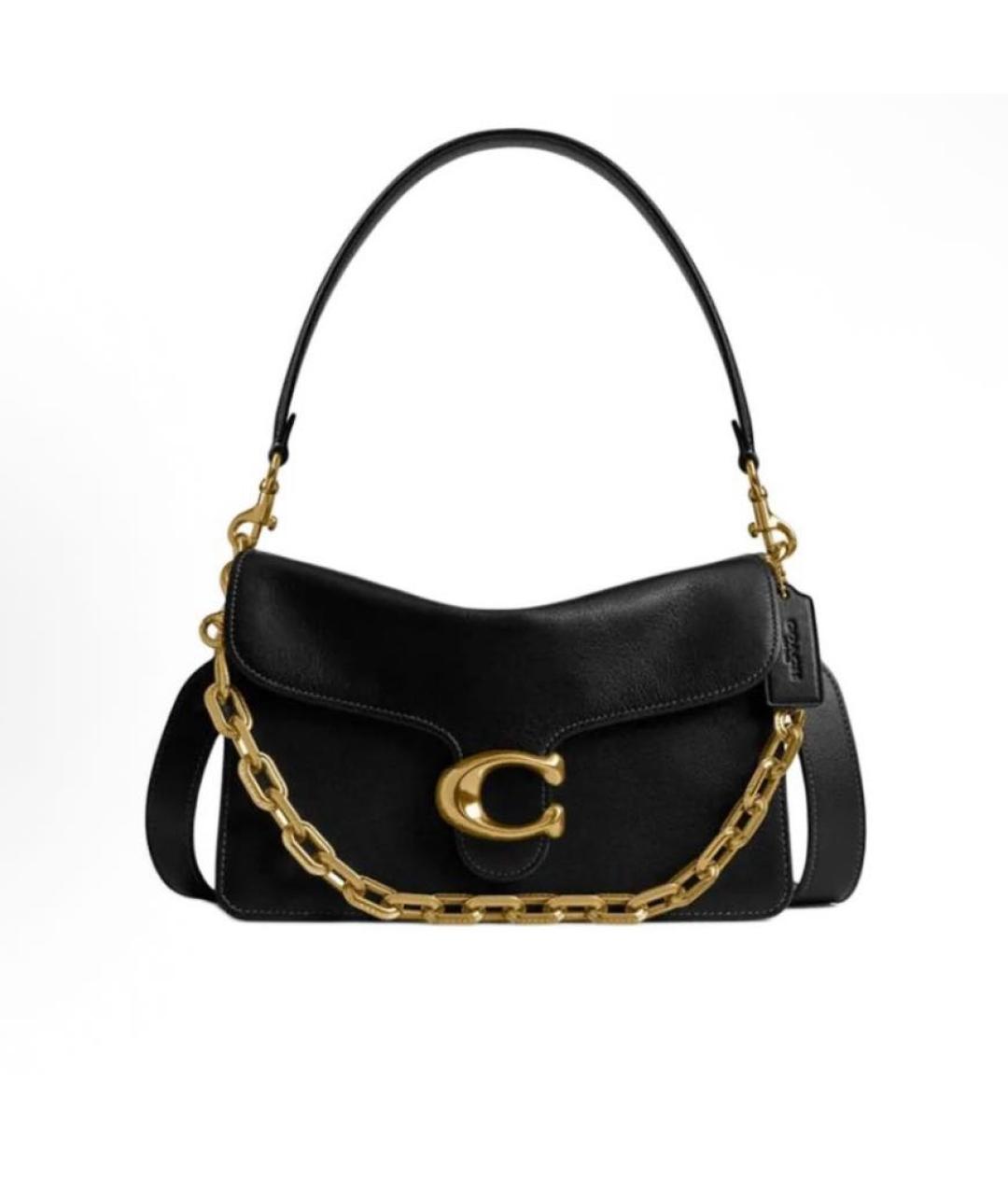 COACH Черная кожаная сумка через плечо, фото 6