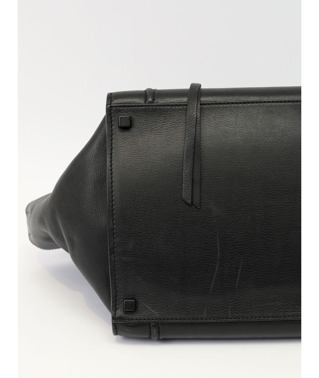 CELINE Черная кожаная сумка тоут, фото 5
