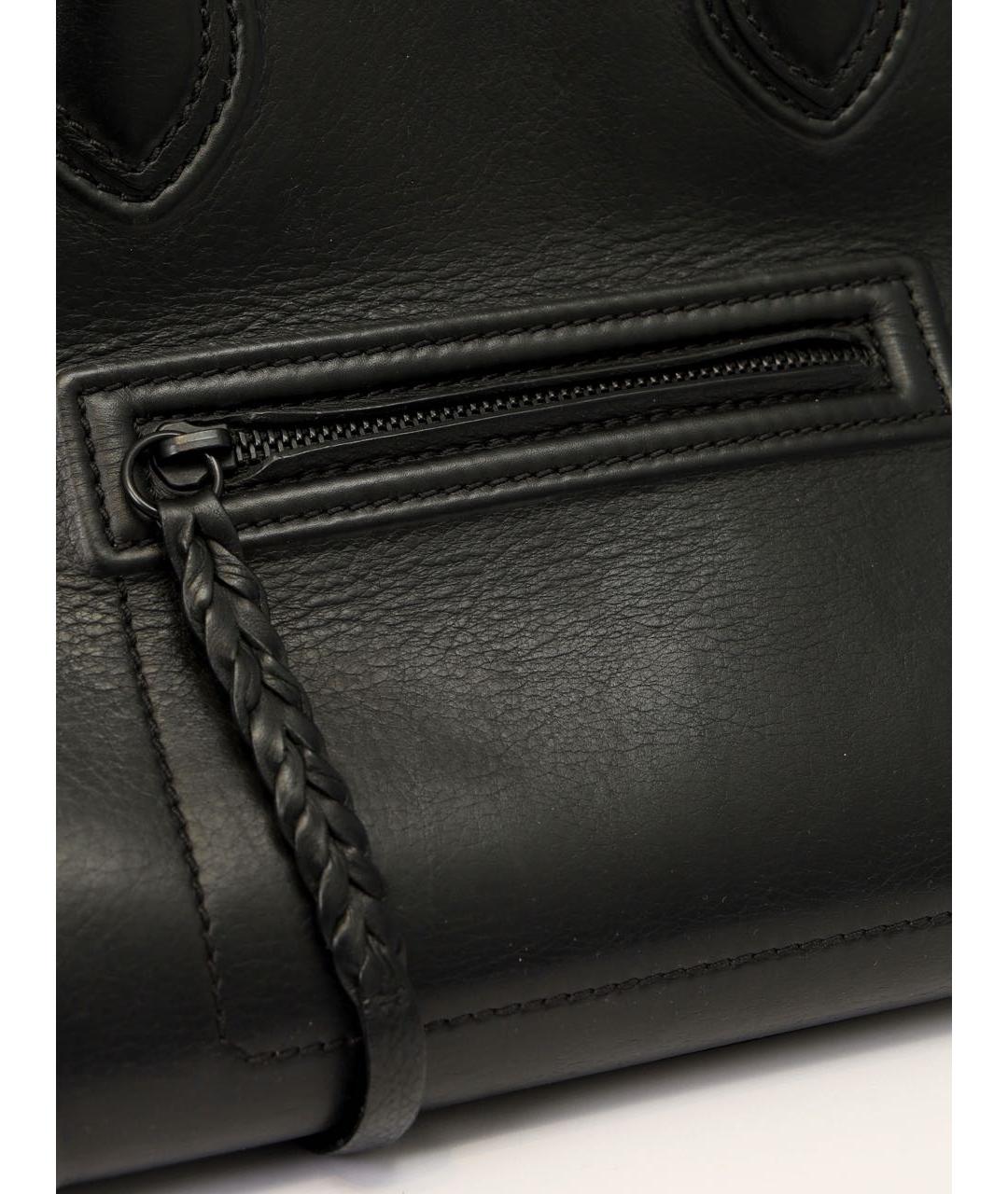 CELINE Черная кожаная сумка тоут, фото 4