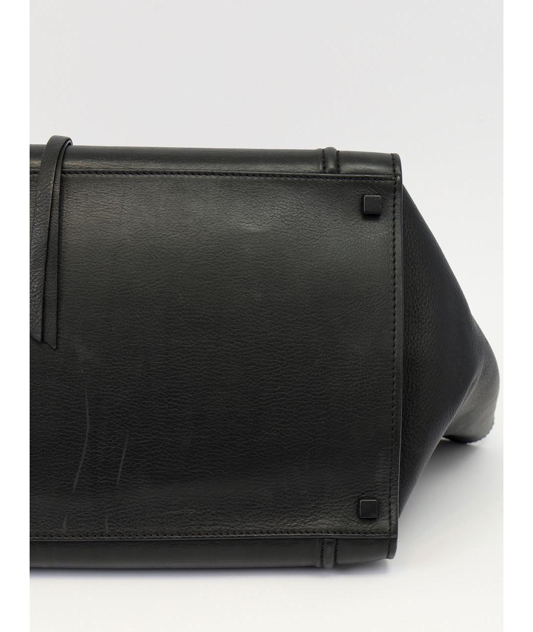 CELINE Черная кожаная сумка тоут, фото 6