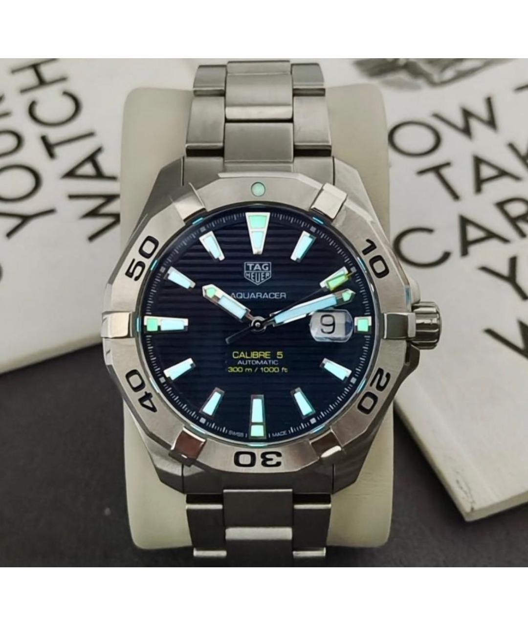 TAG HEUER Темно-синие стальные часы, фото 4