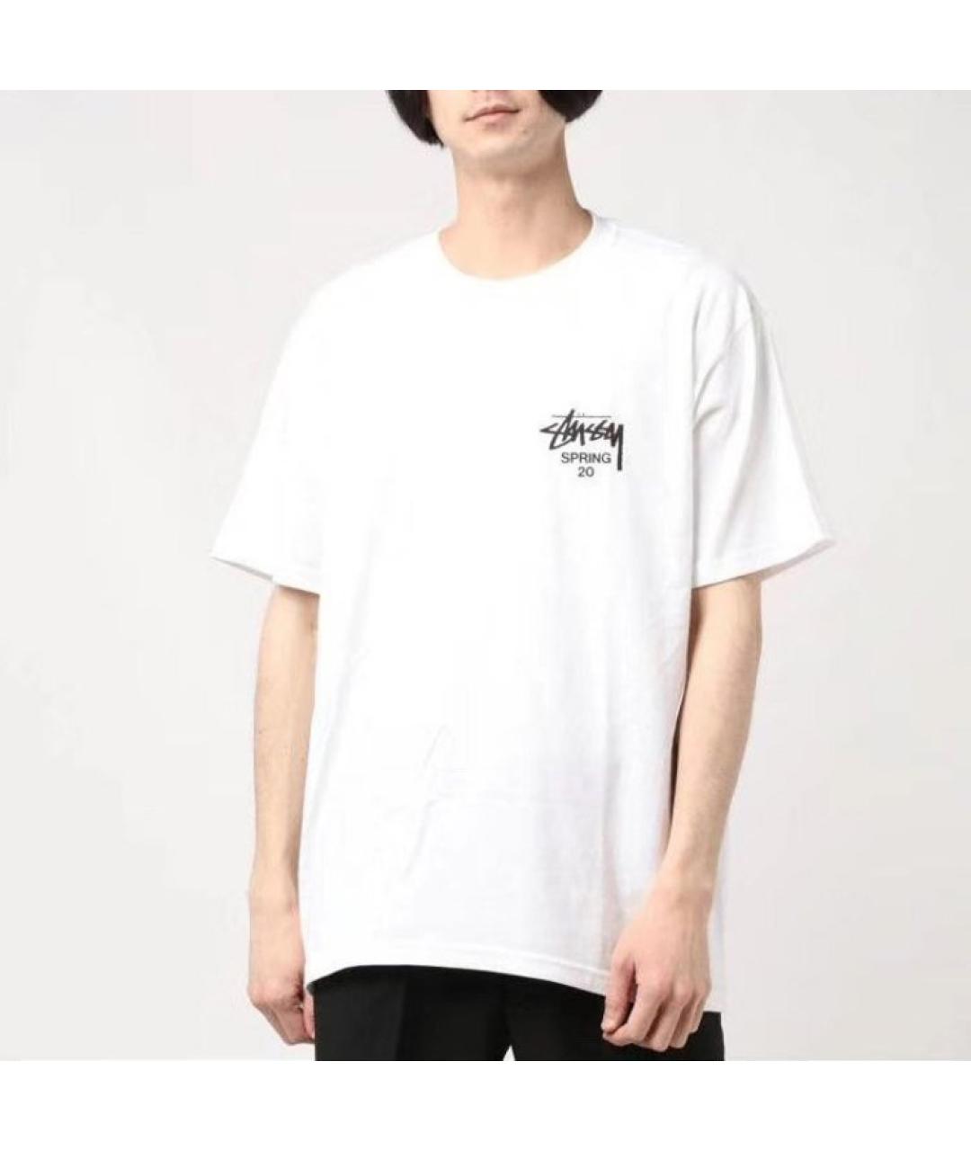 STUSSY Белая хлопковая футболка, фото 5