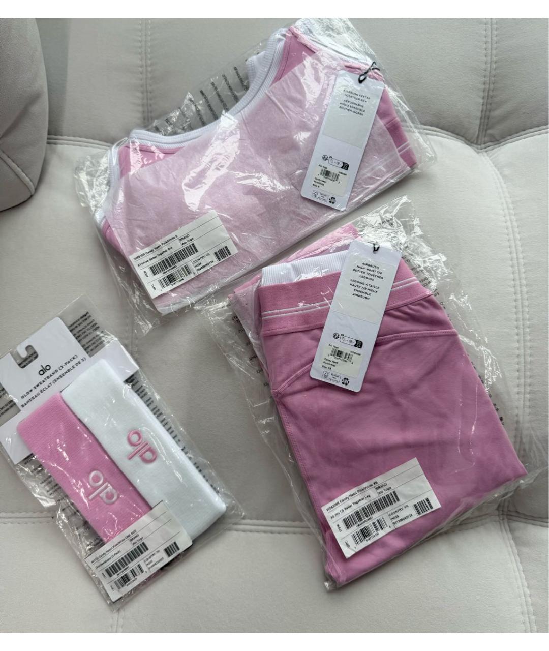 ALO YOGA Розовые леггинсы и велосипедки, фото 7