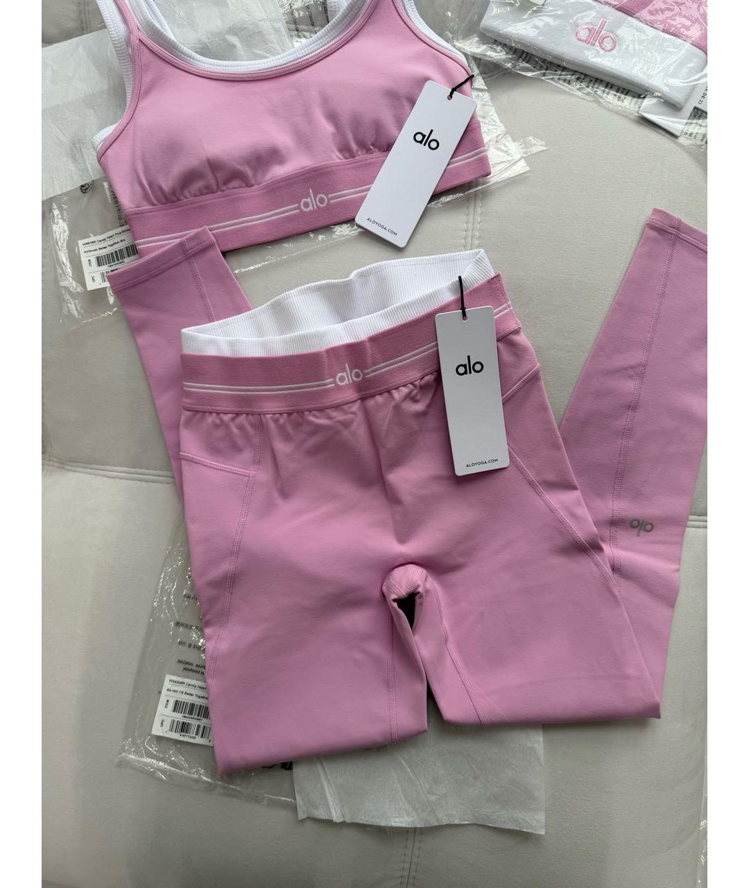 ALO YOGA Розовые леггинсы и велосипедки, фото 6