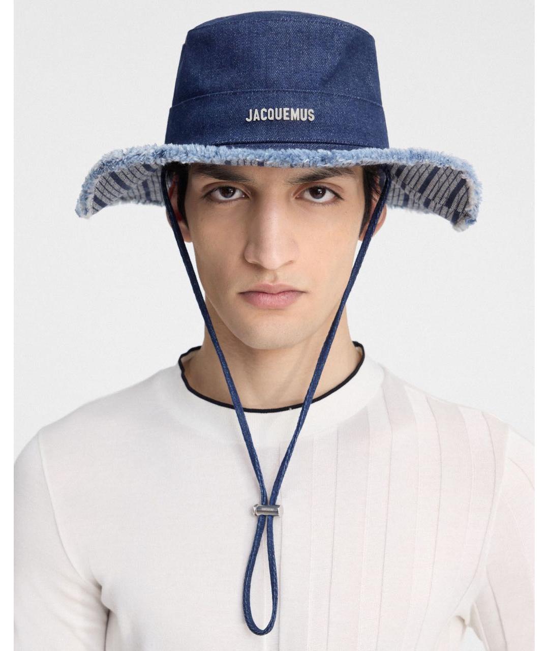 JACQUEMUS Темно-синяя хлопковая панама, фото 2