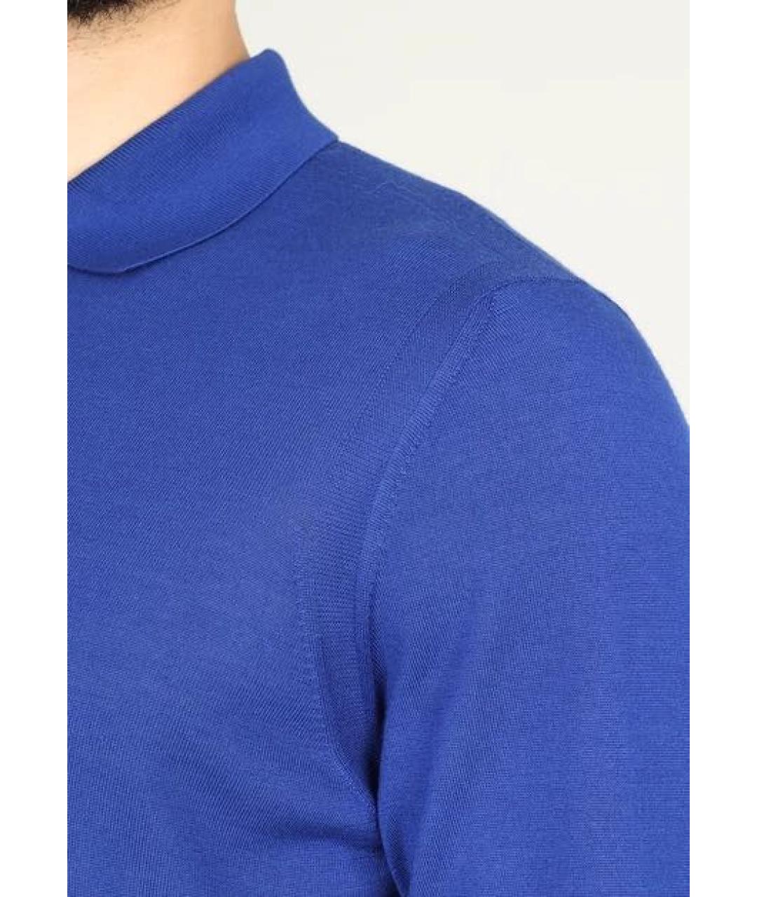 STEFANO RICCI Синее поло с длинным рукавом, фото 4