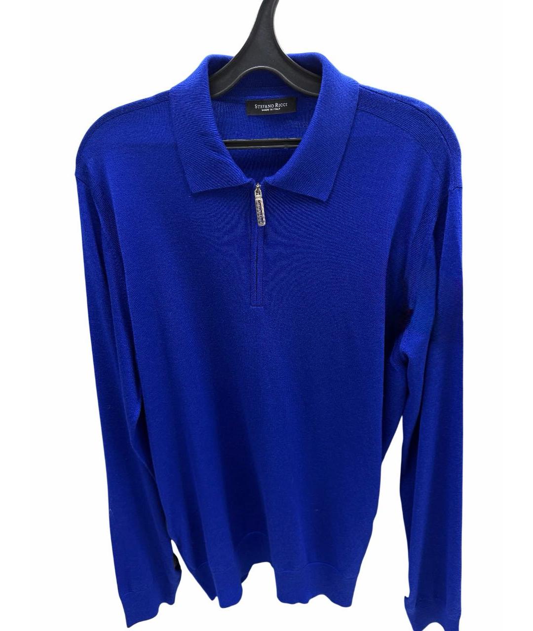 STEFANO RICCI Синее поло с длинным рукавом, фото 2