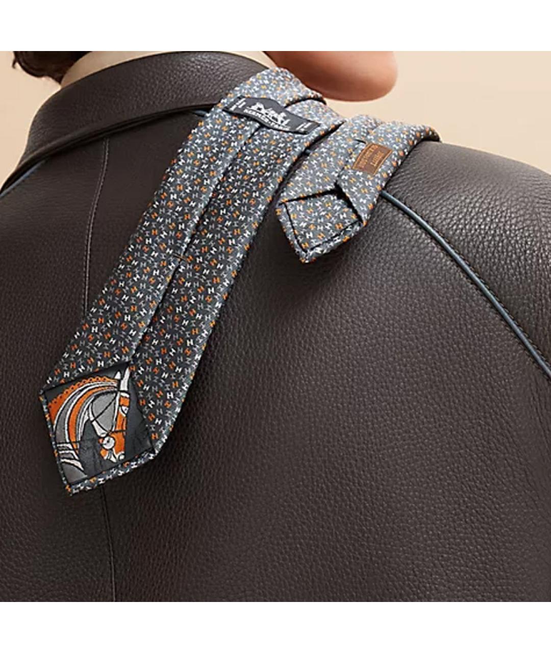 HERMES Серый галстук, фото 3