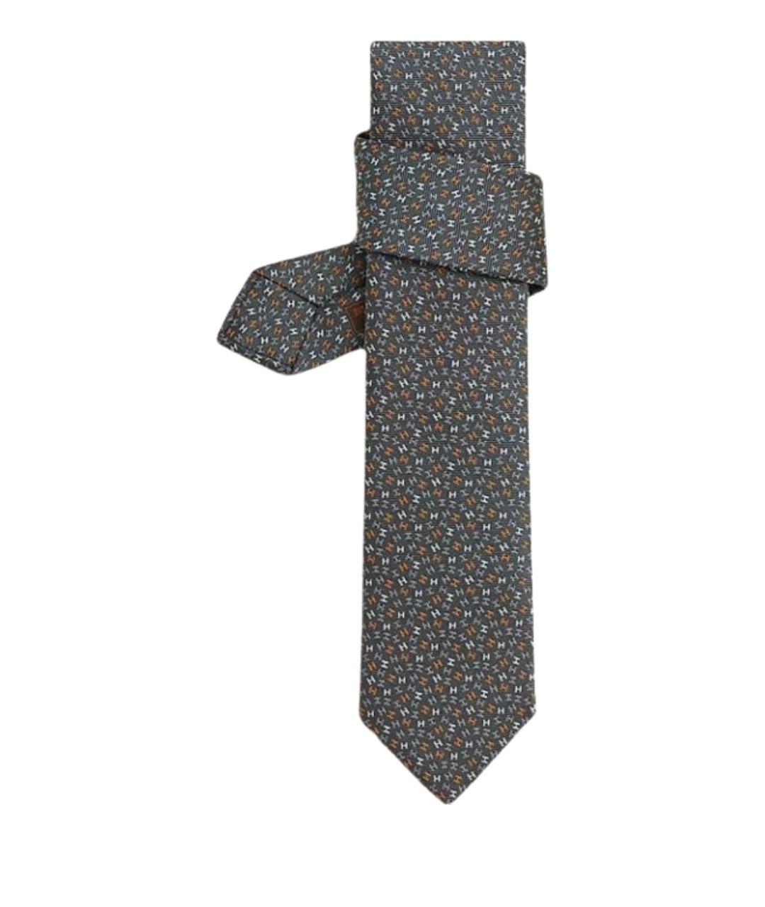 HERMES Серый галстук, фото 1