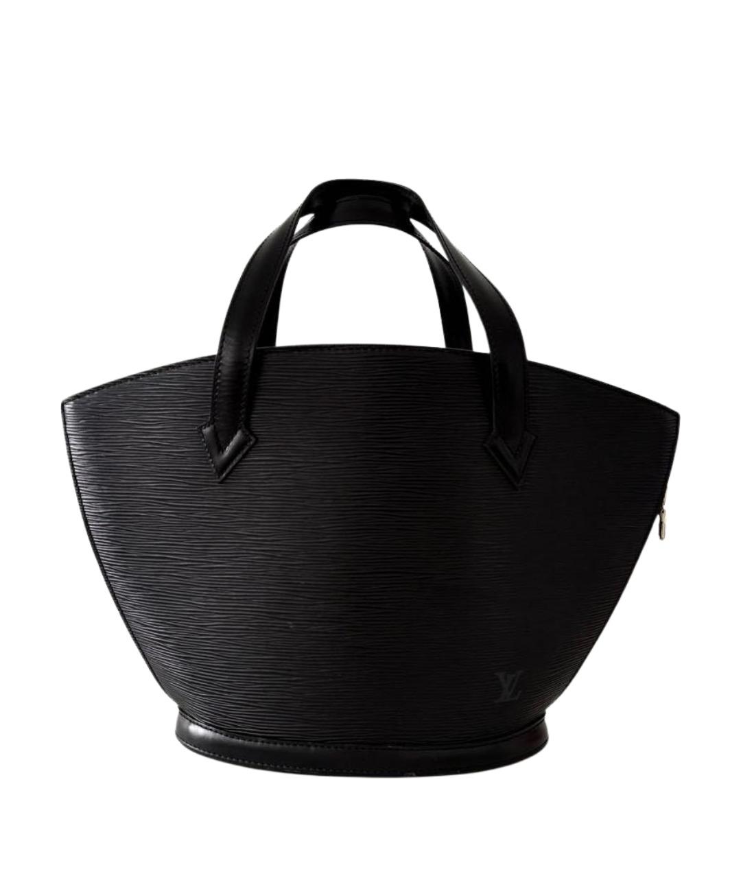 LOUIS VUITTON Черная кожаная сумка с короткими ручками, фото 1