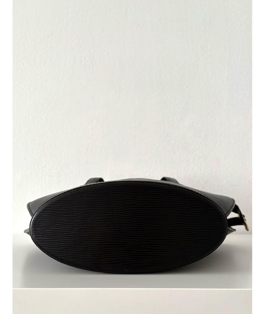 LOUIS VUITTON Черная кожаная сумка с короткими ручками, фото 6