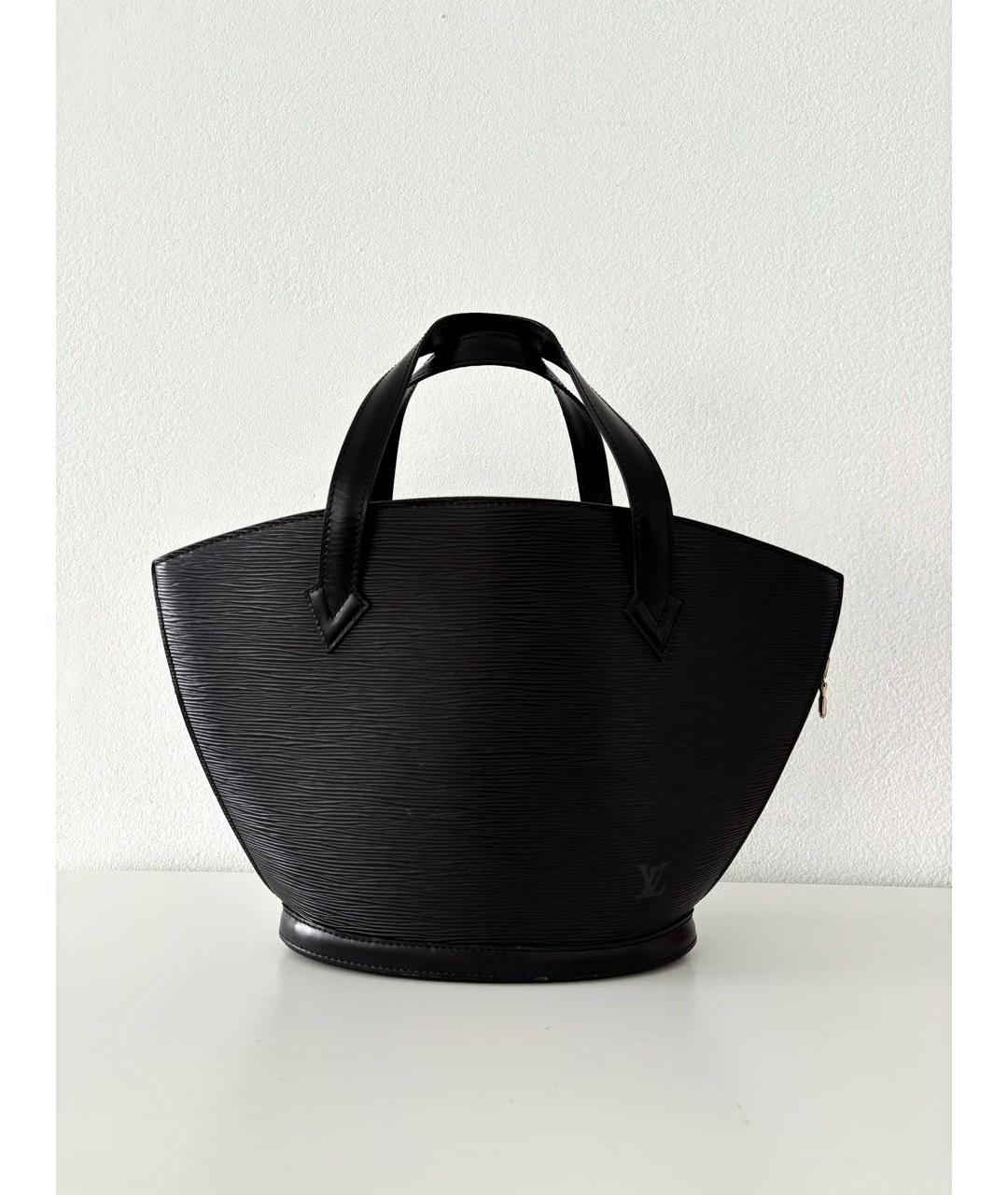 LOUIS VUITTON Черная кожаная сумка с короткими ручками, фото 3