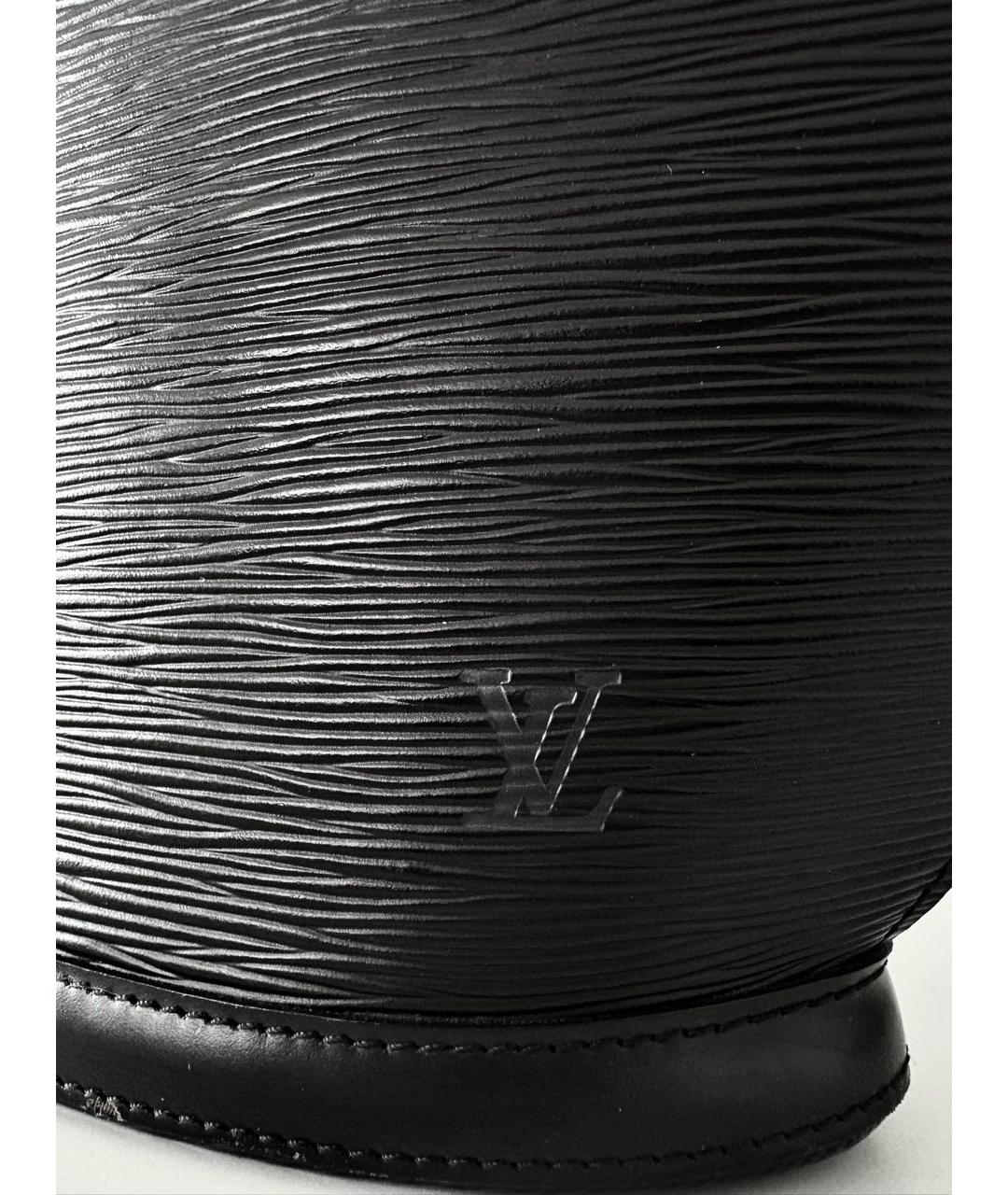 LOUIS VUITTON Черная кожаная сумка с короткими ручками, фото 7