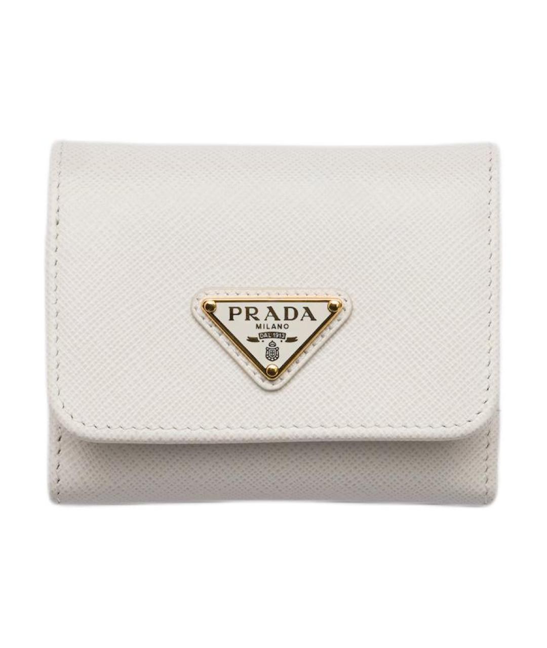 PRADA Белый кожаный кошелек, фото 1