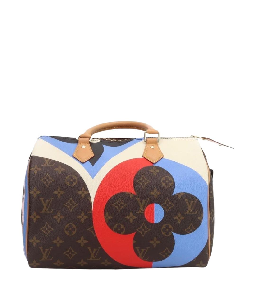 LOUIS VUITTON Коричневая кожаная сумка с короткими ручками, фото 1