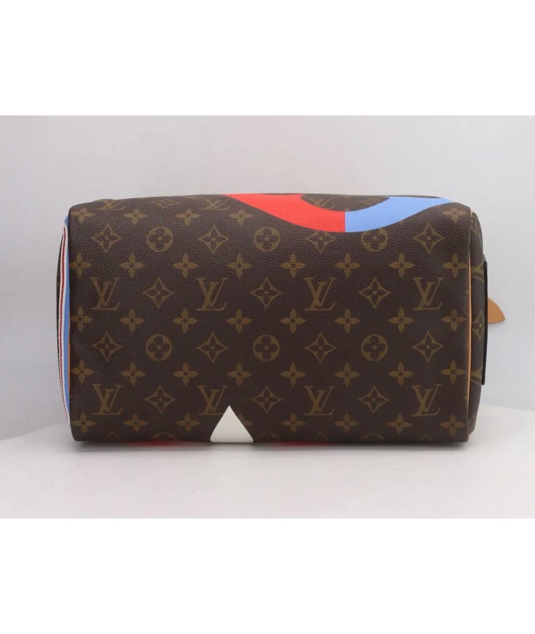 LOUIS VUITTON Коричневая кожаная сумка с короткими ручками, фото 5