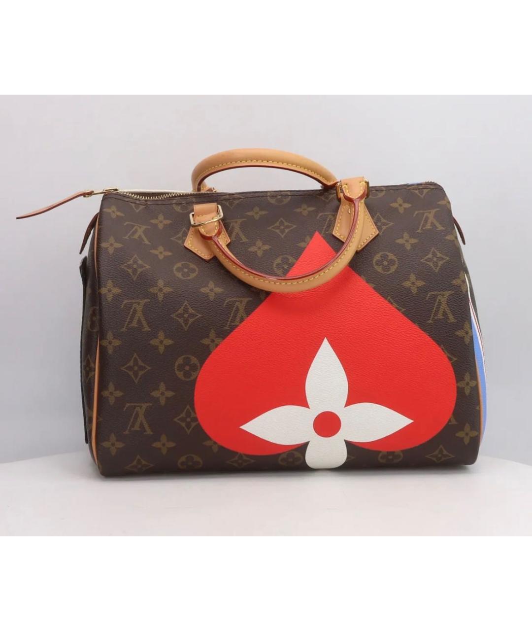 LOUIS VUITTON Коричневая кожаная сумка с короткими ручками, фото 3