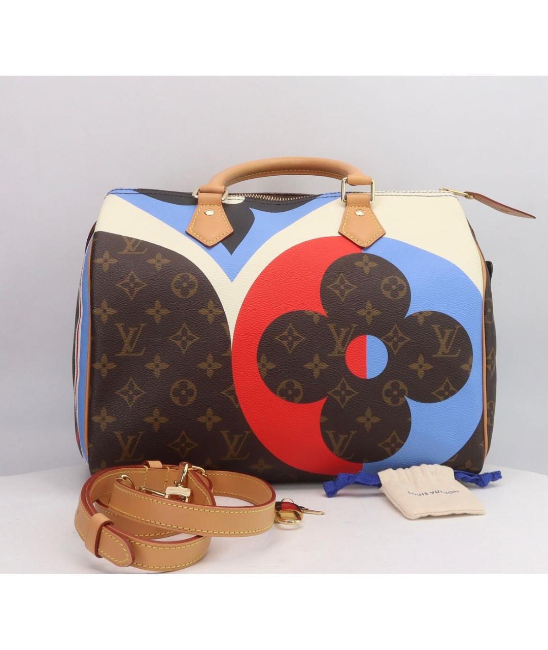 LOUIS VUITTON Коричневая кожаная сумка с короткими ручками, фото 6