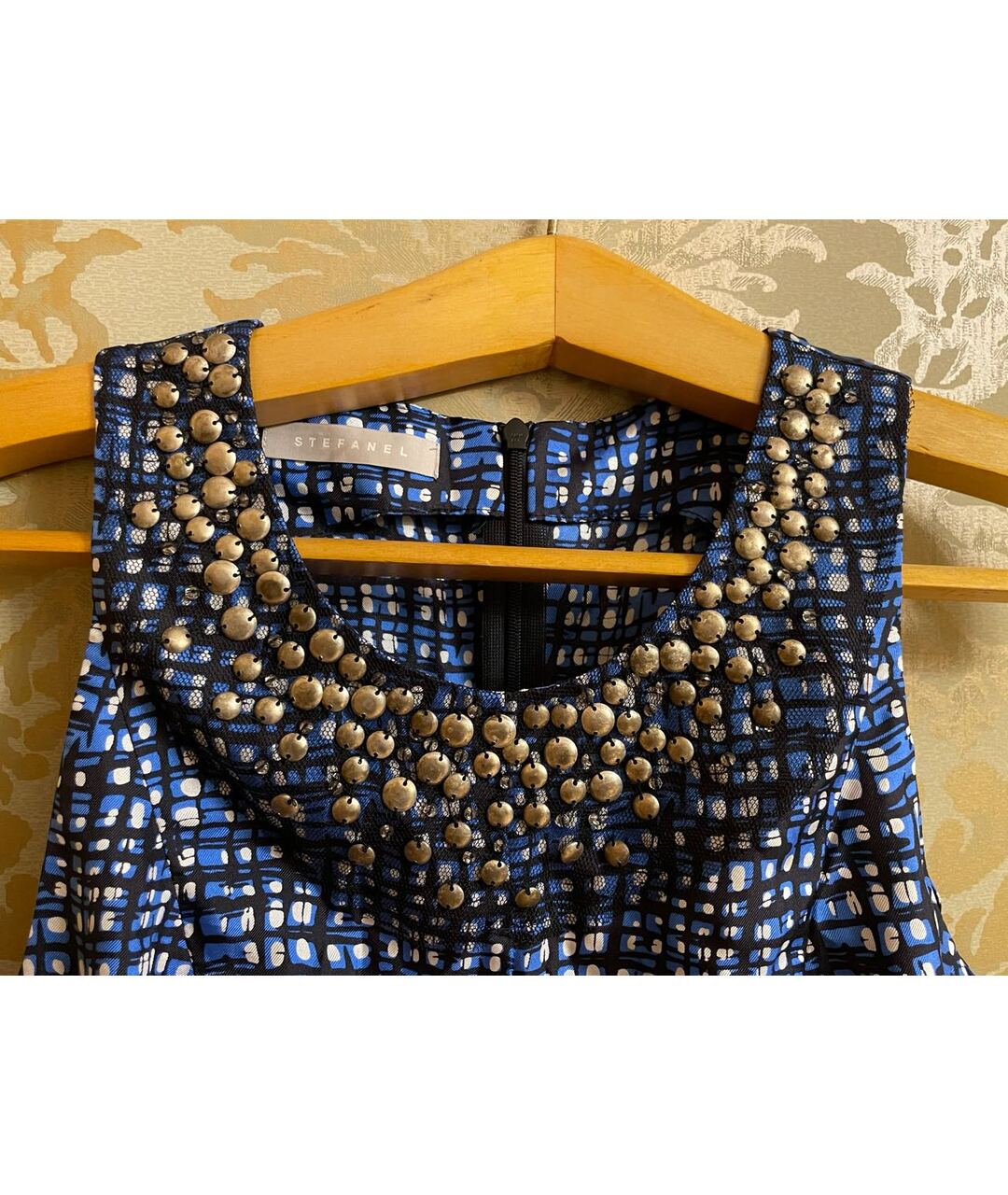 STEFANEL Синее шелковое повседневное платье, фото 3
