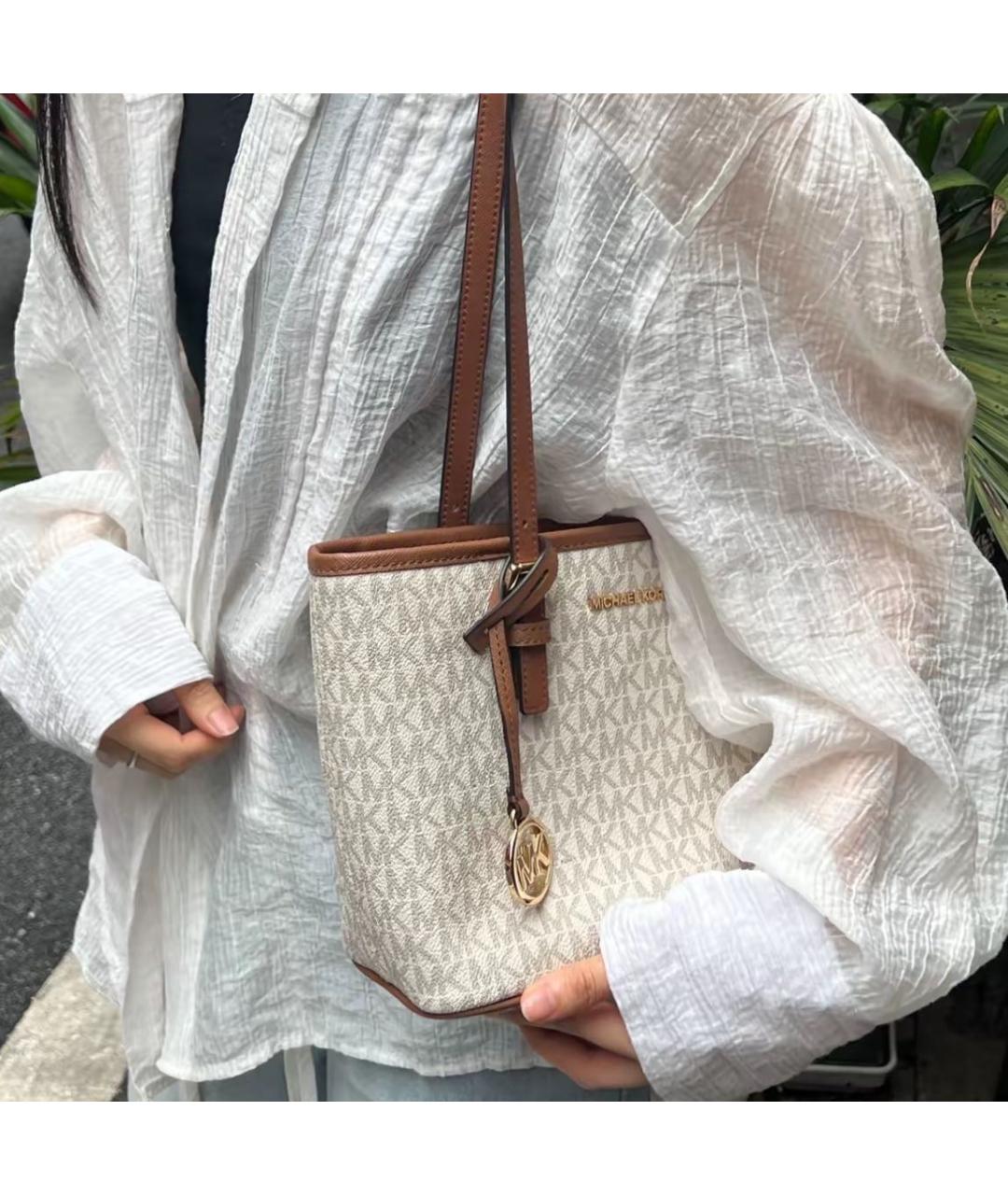 MICHAEL KORS Белая сумка тоут, фото 6