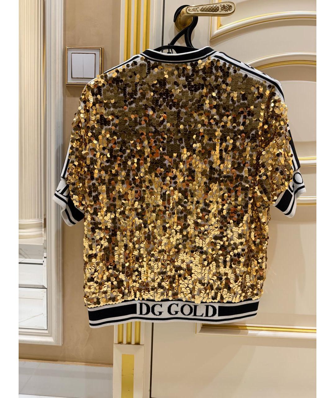 DOLCE&GABBANA Золотая футболка, фото 3