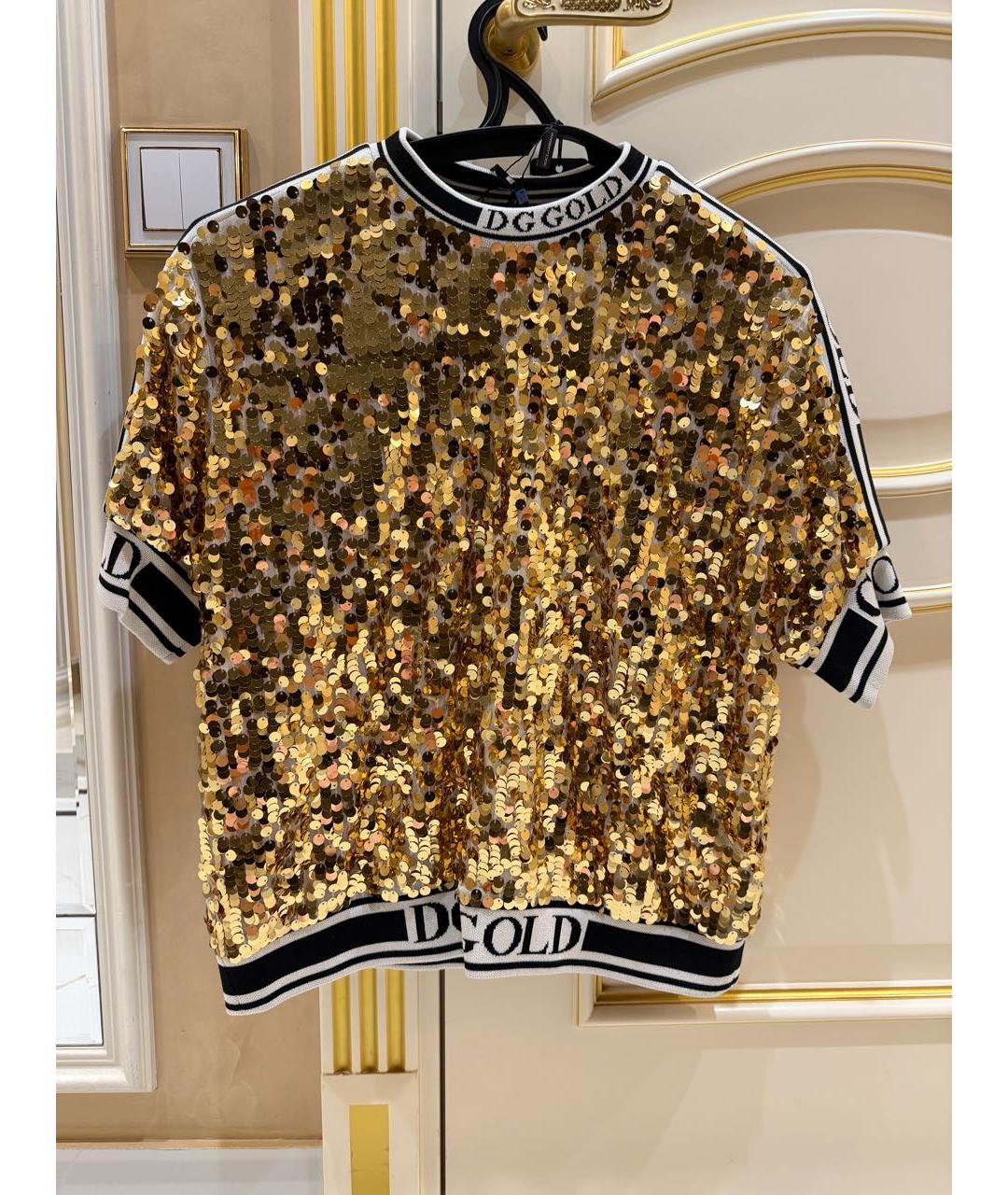 DOLCE&GABBANA Золотая футболка, фото 4
