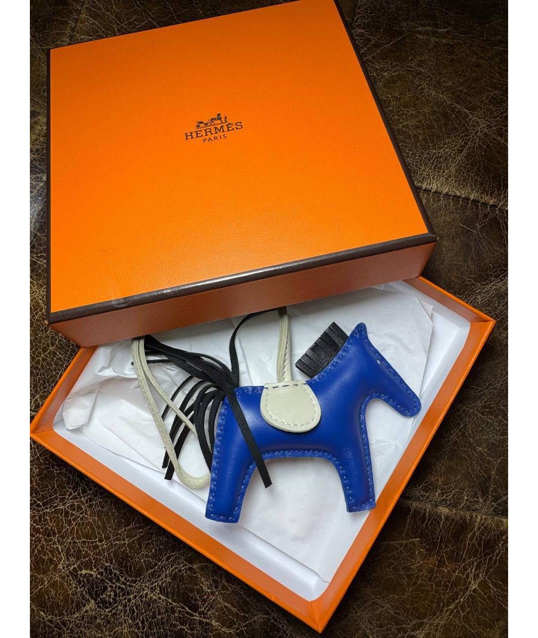 HERMES Синий брелок, фото 2