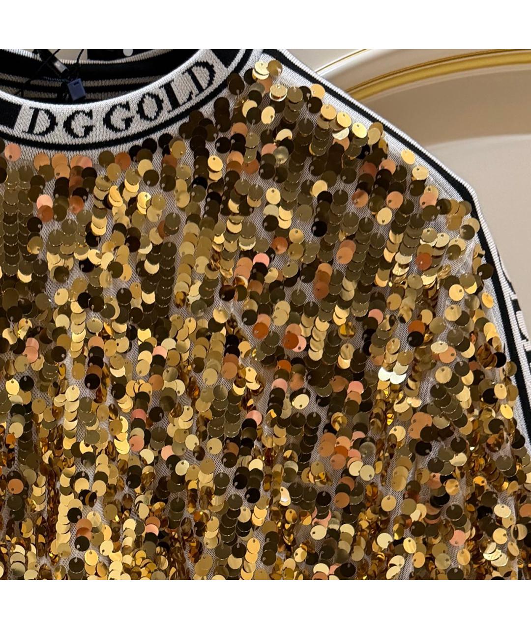 DOLCE&GABBANA Золотая футболка, фото 4