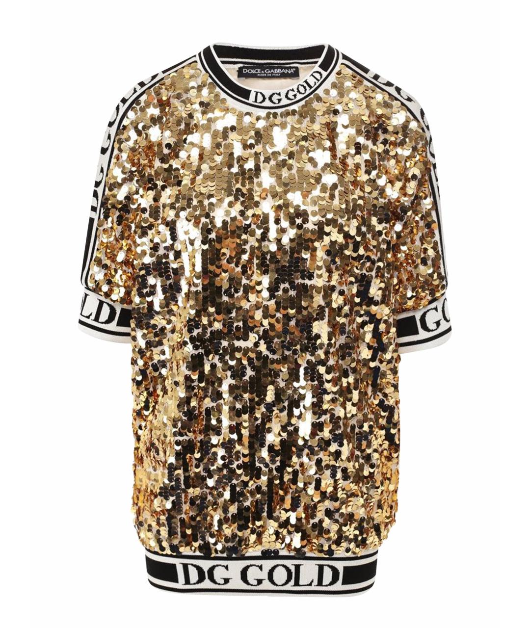 DOLCE&GABBANA Золотая футболка, фото 1