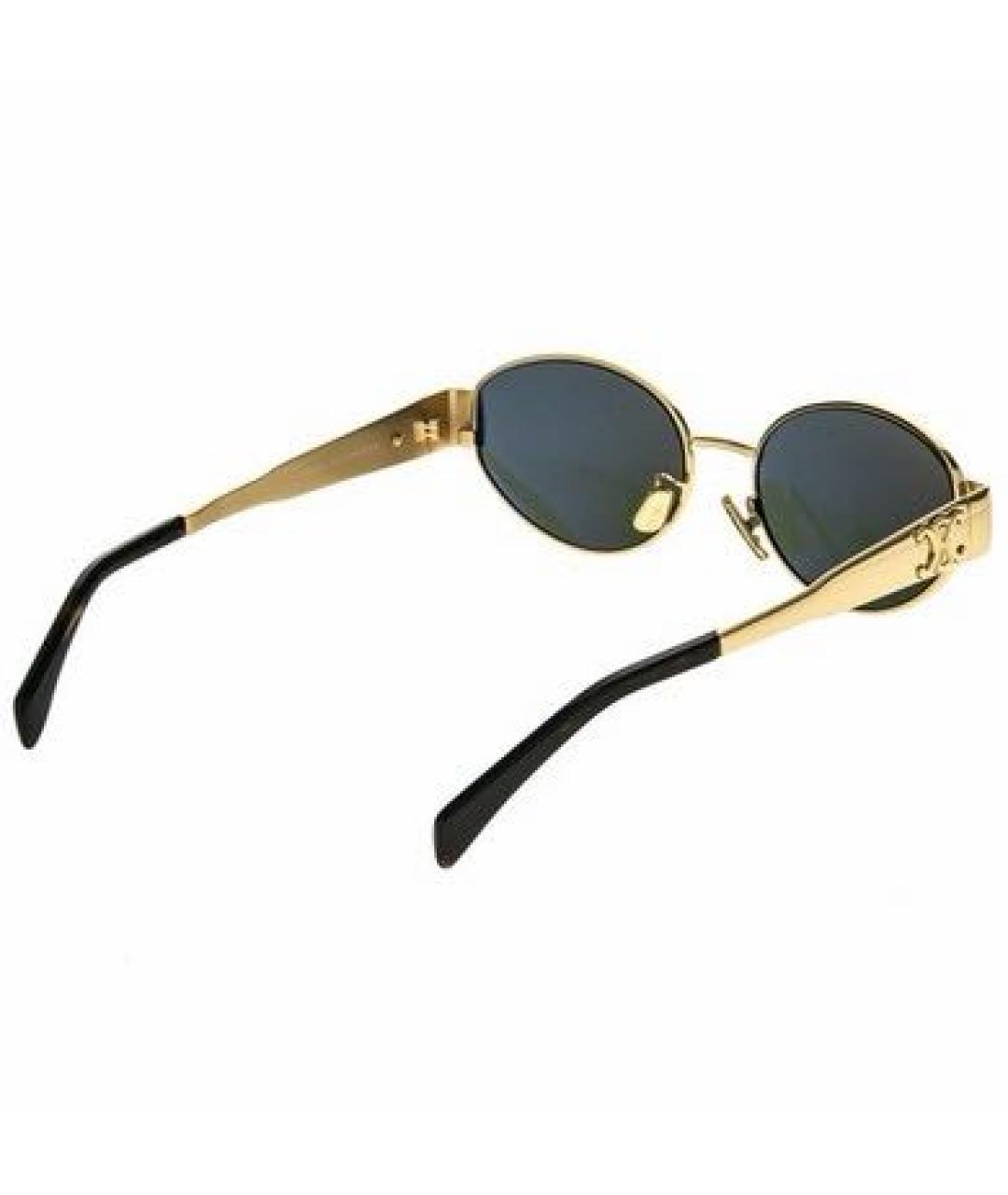 CELINE Золотые металлические солнцезащитные очки, фото 5