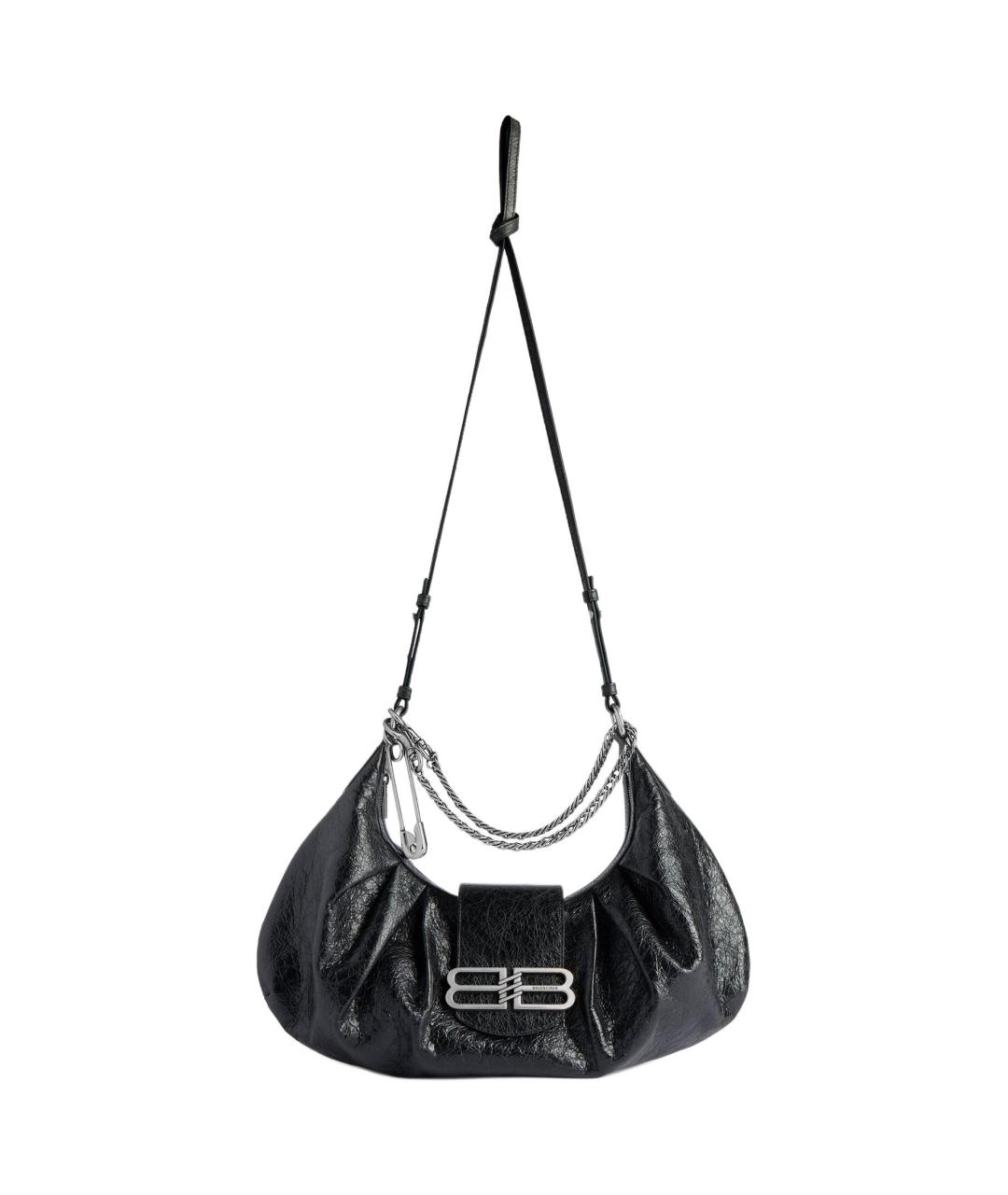 BALENCIAGA Черная кожаная сумка через плечо, фото 2